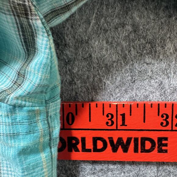 Wrangler Shirt Mens 3XL Blue Plaid Western‎ Snap Pearl Pockets Cowboy Rodeo - Picture 4 of 7